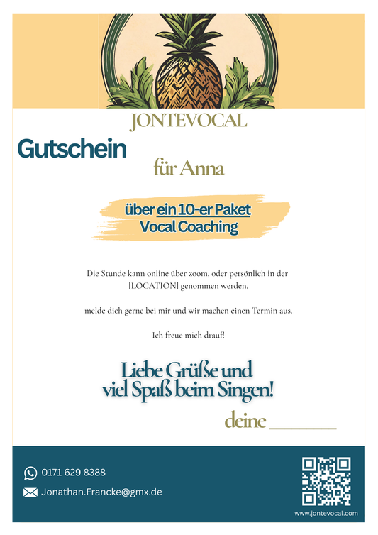 Gutschein für Vocal-Coaching